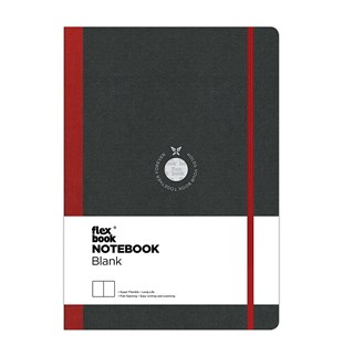 Flex Book 03 Esnek Notebook 17x24 Kırmızı Şerit Çizgisiz 192 Sayfa 85gr